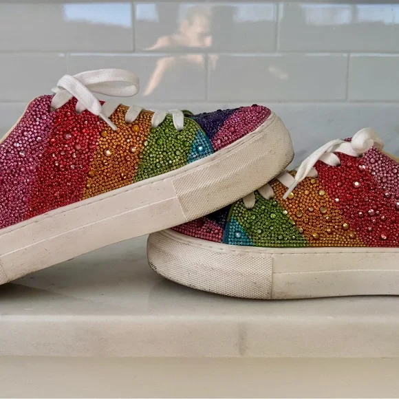 Betsey Johnson Crystal-Embellished Women's Sneakers 9 - Picture 4 of 7